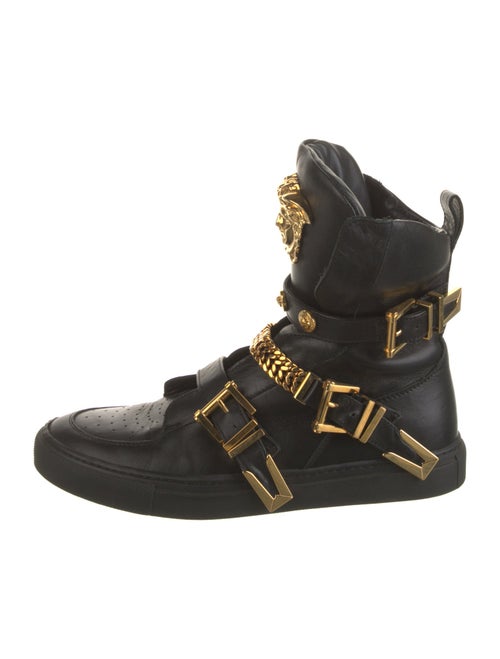 Versace Leather Combat Boots
