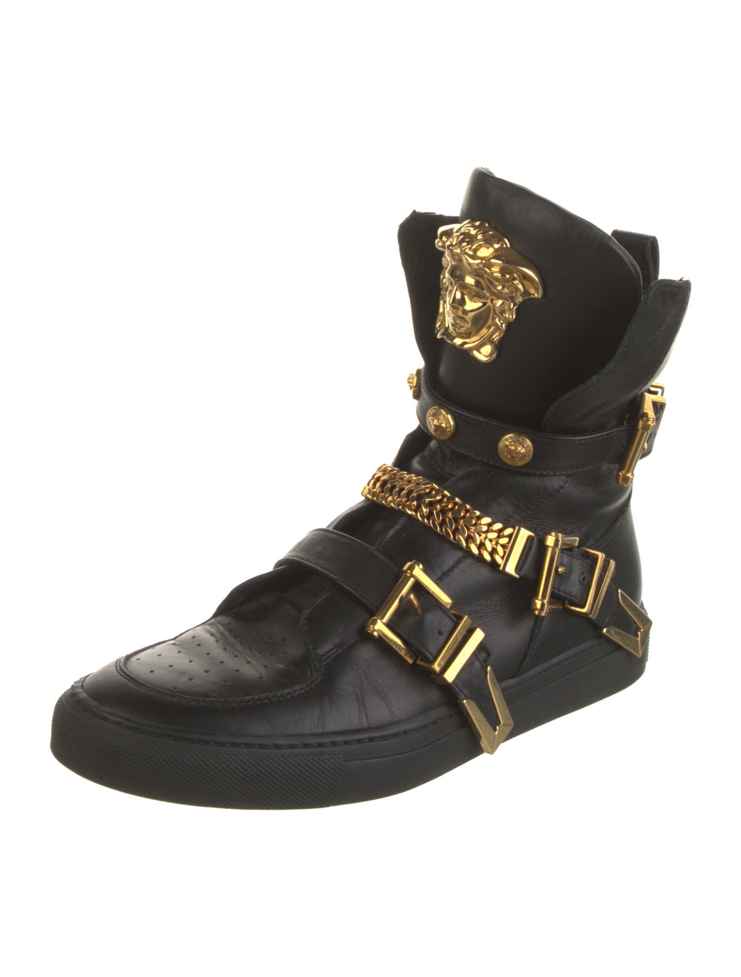 Versace Leather Combat Boots