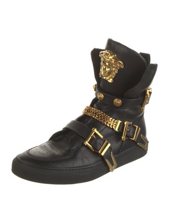 Versace Leather Combat Boots
