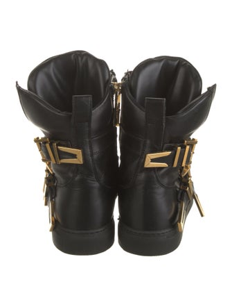 Versace Leather Combat Boots