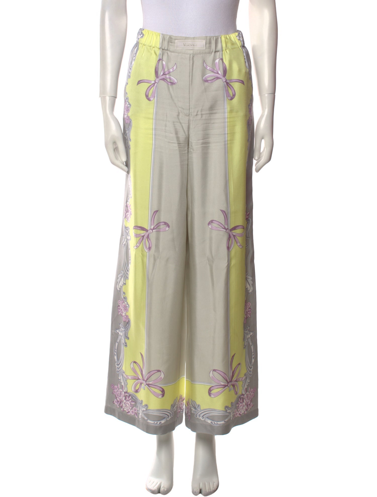 Versace Silk Wide Leg Pants