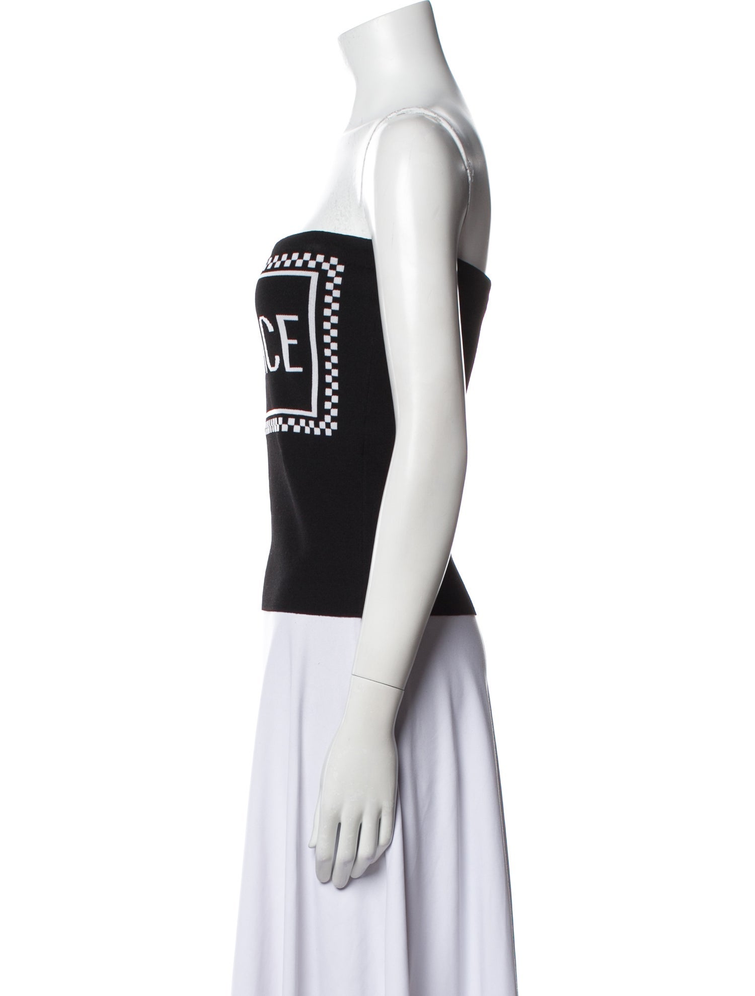 Versace Printed Strapless Crop Top