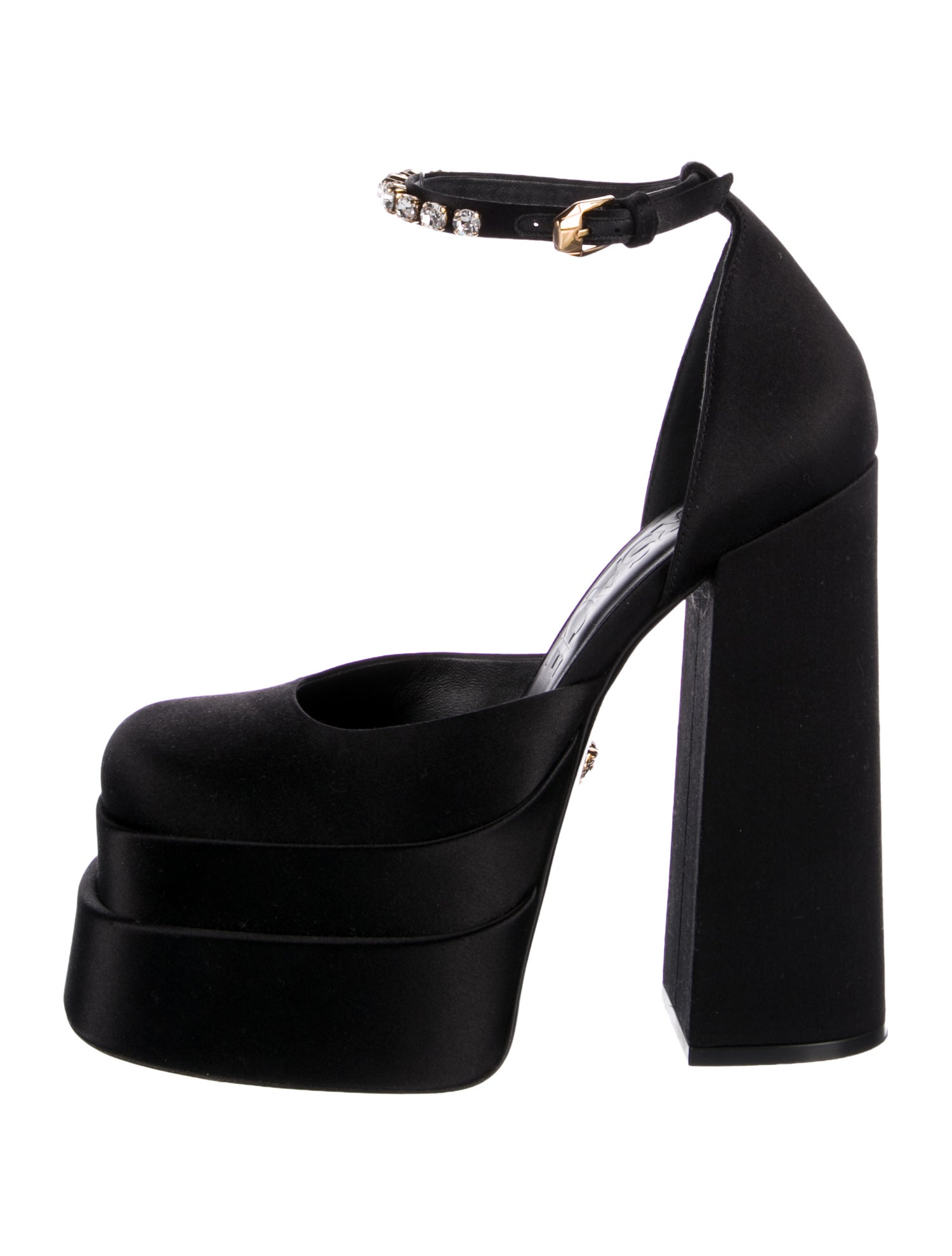 Versace Medusa Insignia Satin D'Orsay Pumps