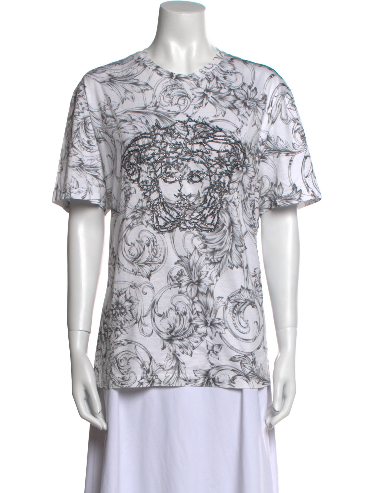 Versace Printed Crew Neck T-Shirt