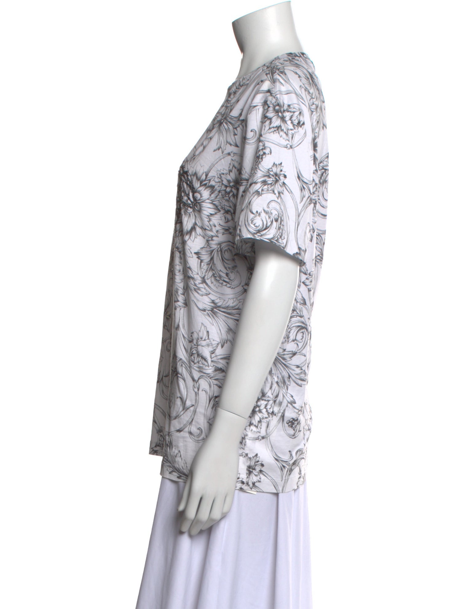 Versace Printed Crew Neck T-Shirt