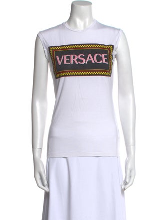 Versace Graphic Print Crew Neck Top