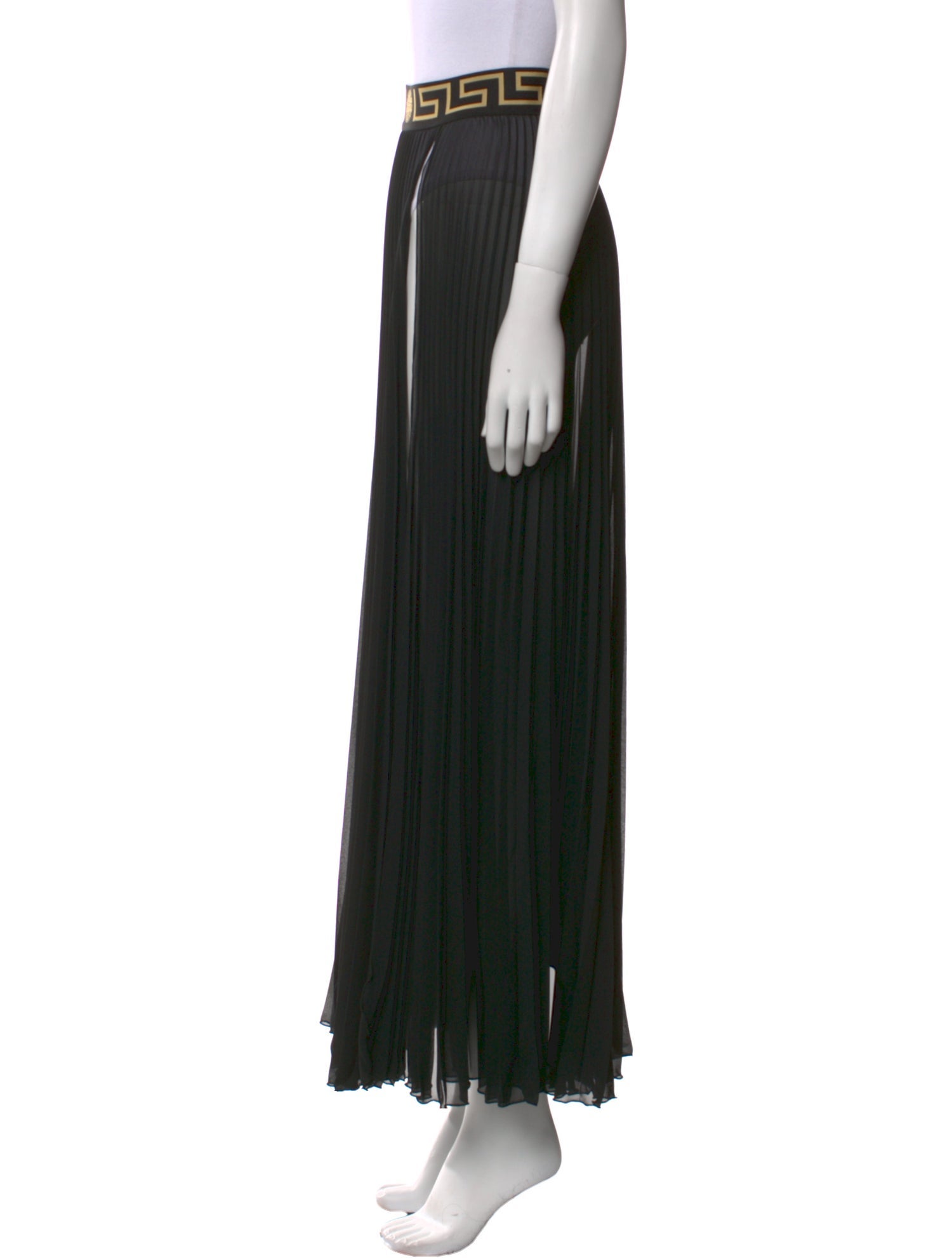 Versace Pleated Accents Midi Length Skirt