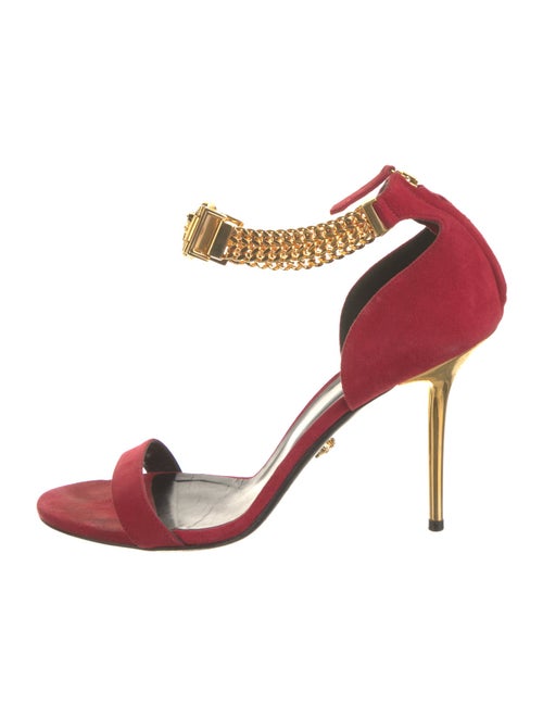 Versace Medusa Insignia Suede Sandals
