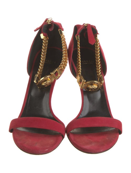 Versace Medusa Insignia Suede Sandals