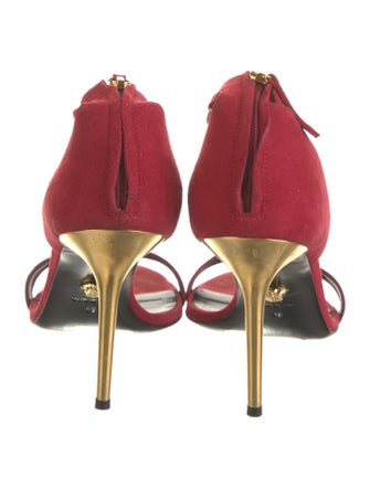 Versace Medusa Insignia Suede Sandals