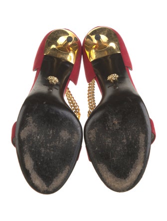 Versace Medusa Insignia Suede Sandals