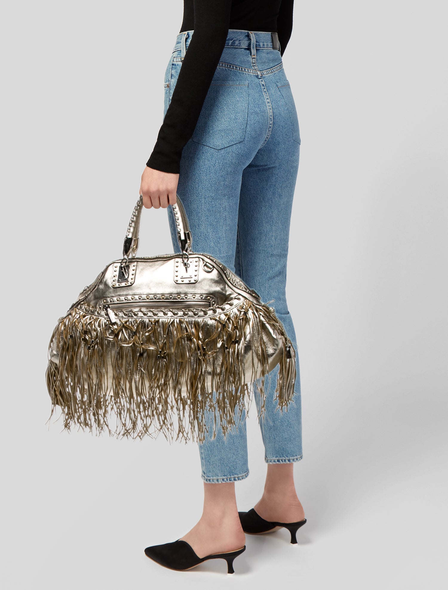 Versace Leather Top Handle Bag