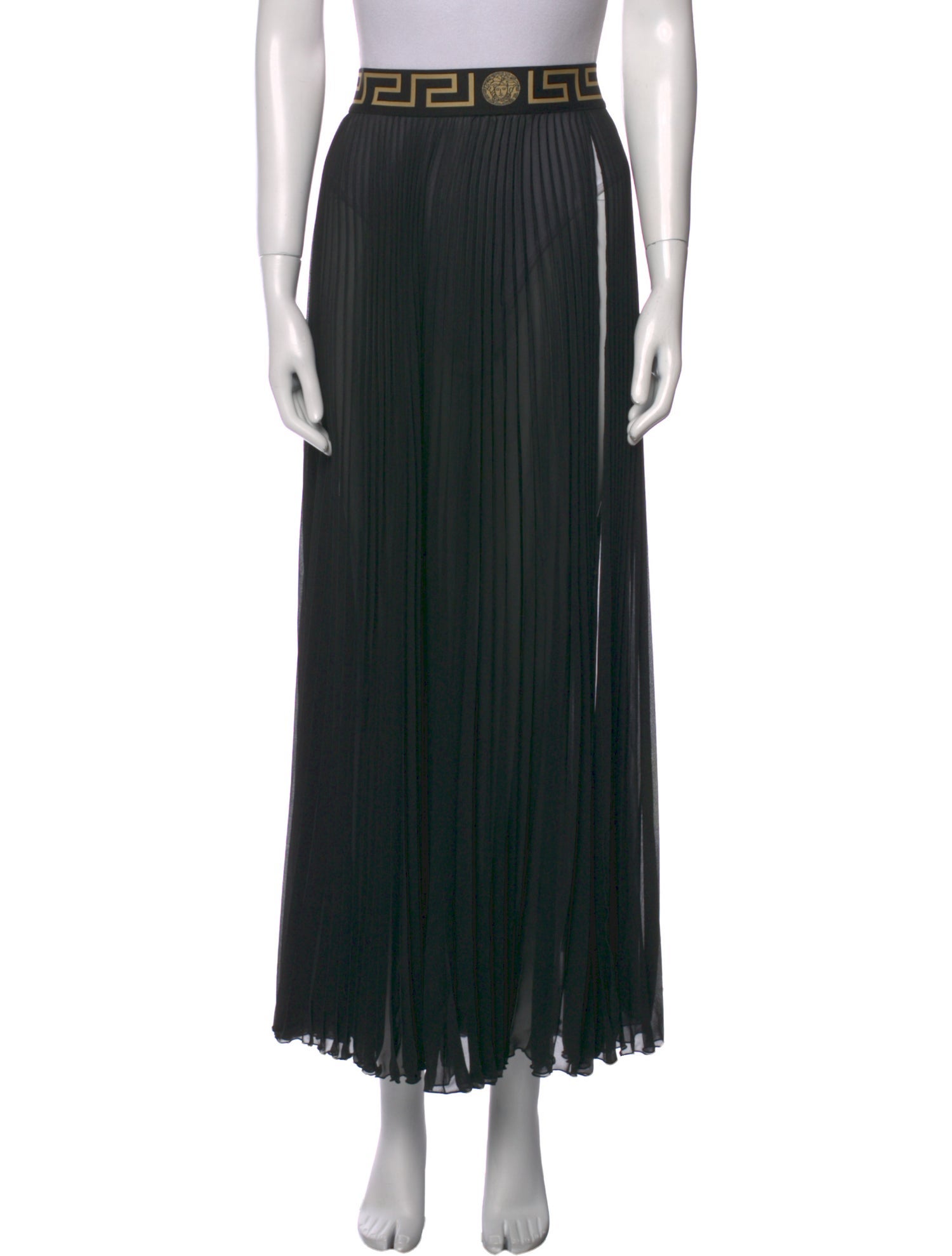 Versace Pleated Accents Midi Length Skirt w/ Tags