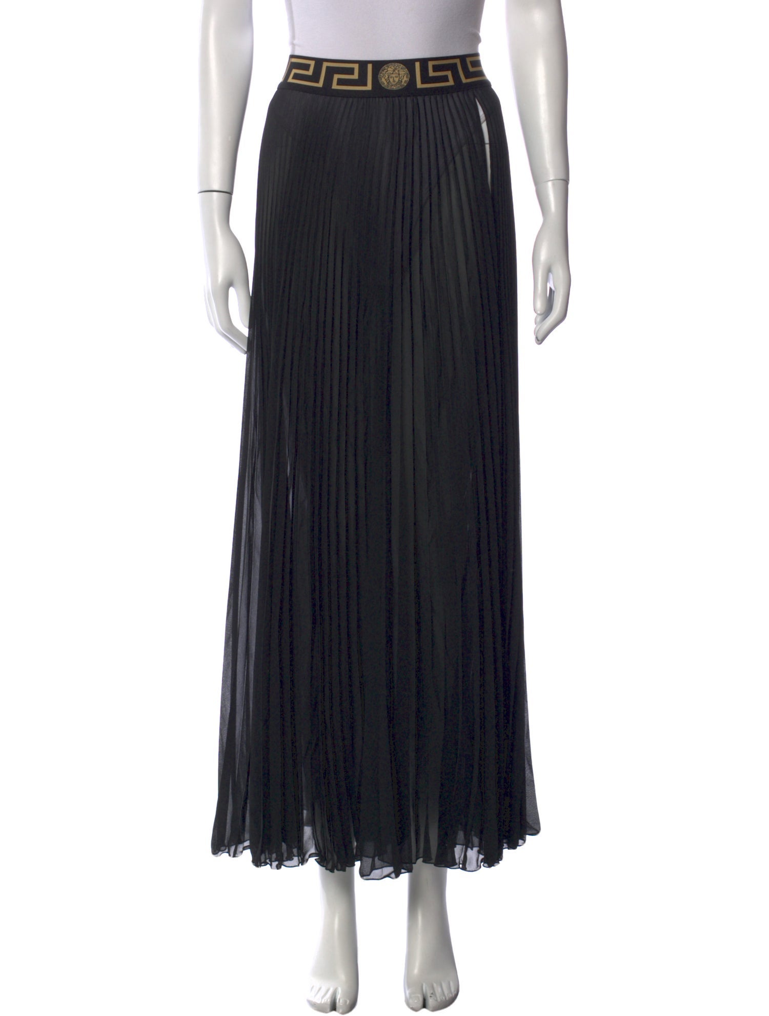 Versace Pleated Accents Midi Length Skirt w/ Tags