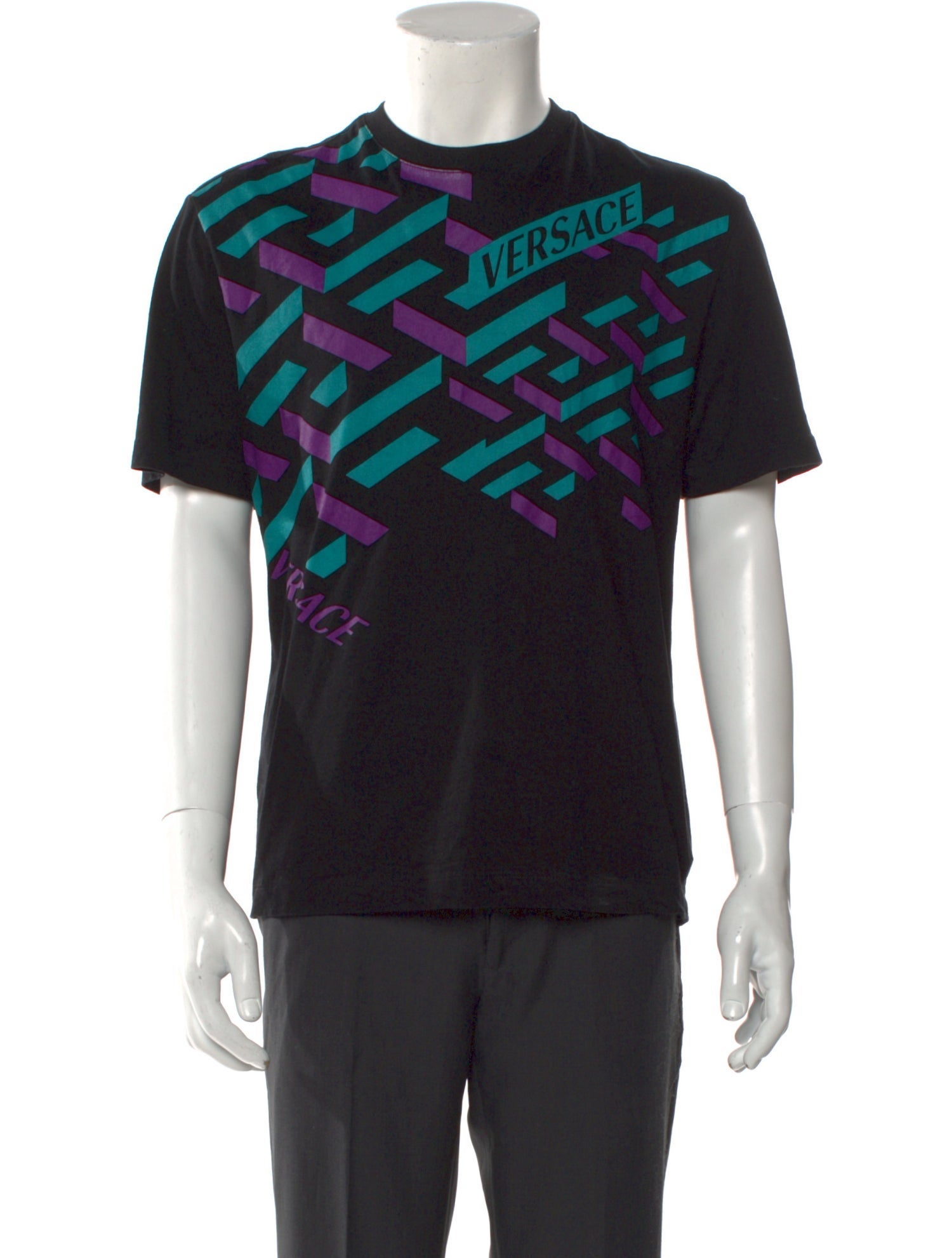 Versace Graphic Print Crew Neck T-Shirt