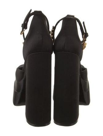 Versace Satin Crystal Embellishments D'Orsay Pumps