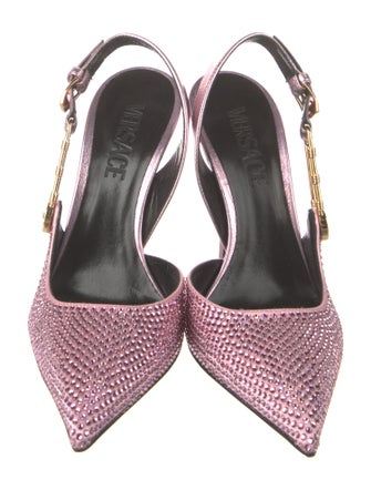 Versace Crystal Crystal Embellishments Slingback Pumps
