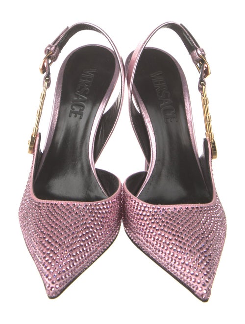 Versace Crystal Crystal Embellishments Slingback Pumps