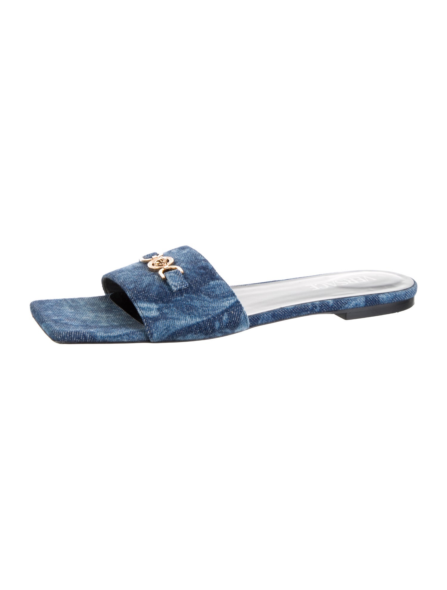 Versace Denim Printed Slides