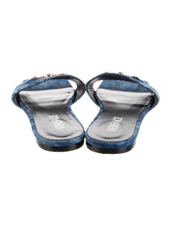 Versace Denim Printed Slides
