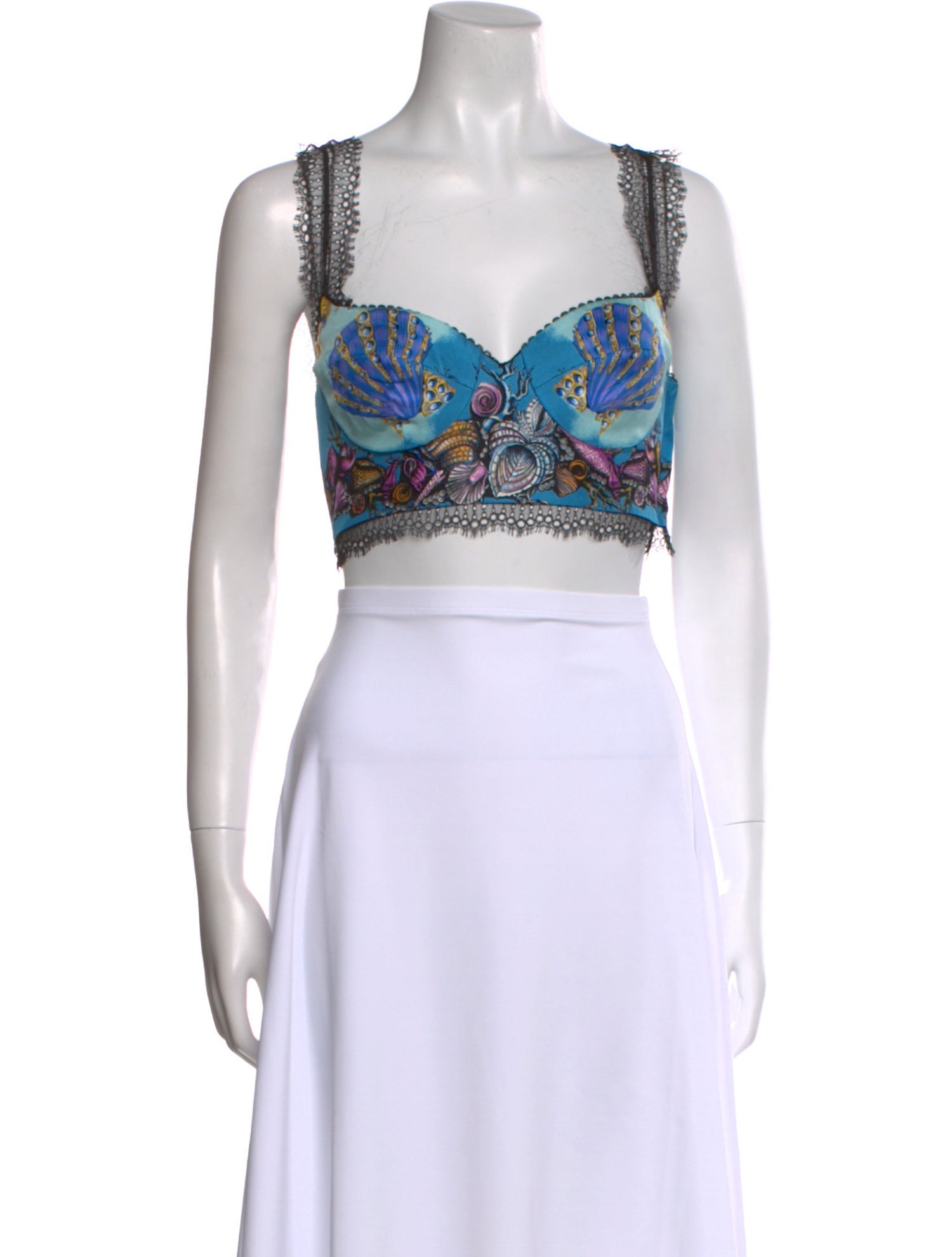 Versace Silk Paisley Print Crop Top