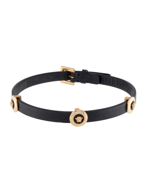 Versace Medusa Leather Choker Necklace