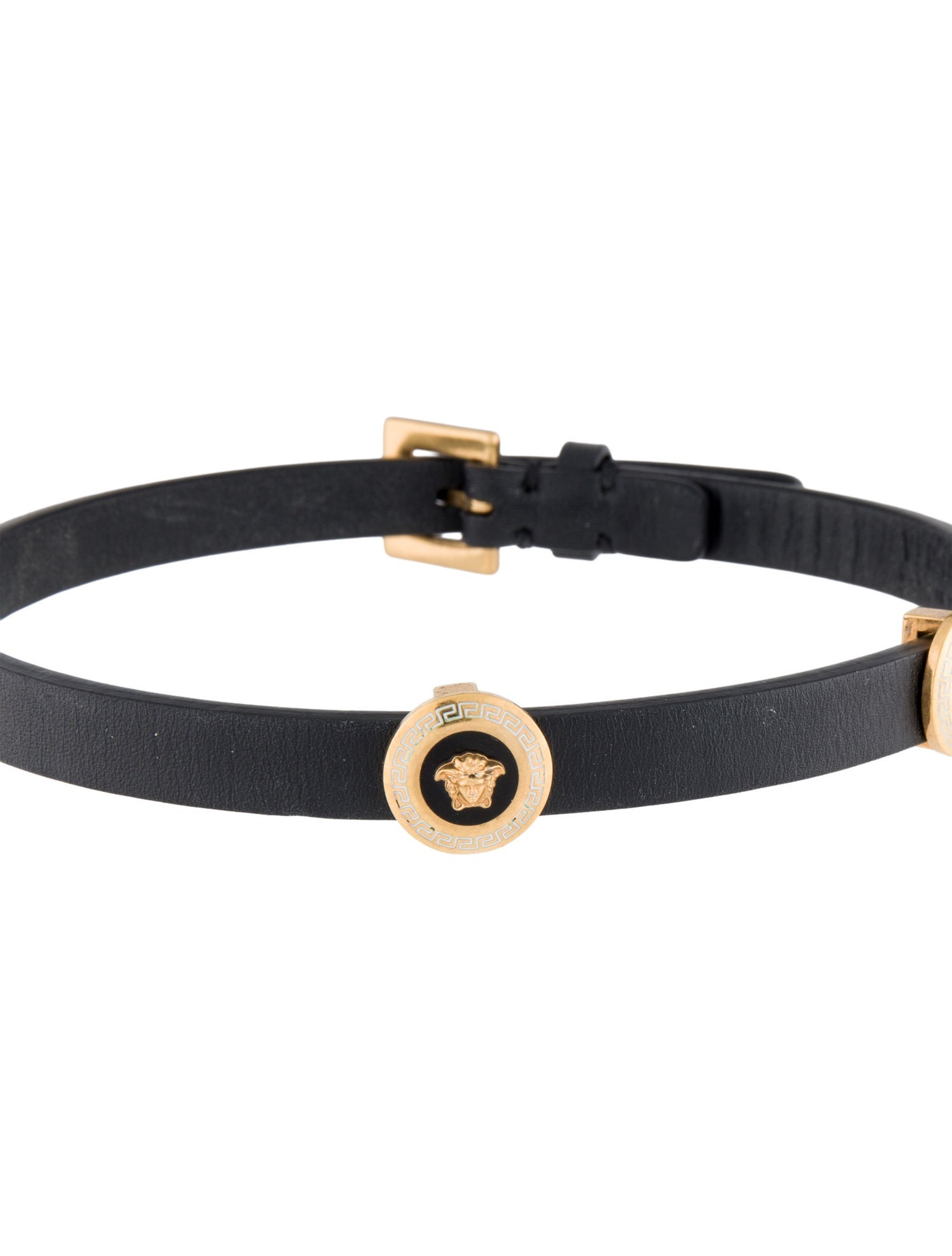 Versace Medusa Leather Choker Necklace