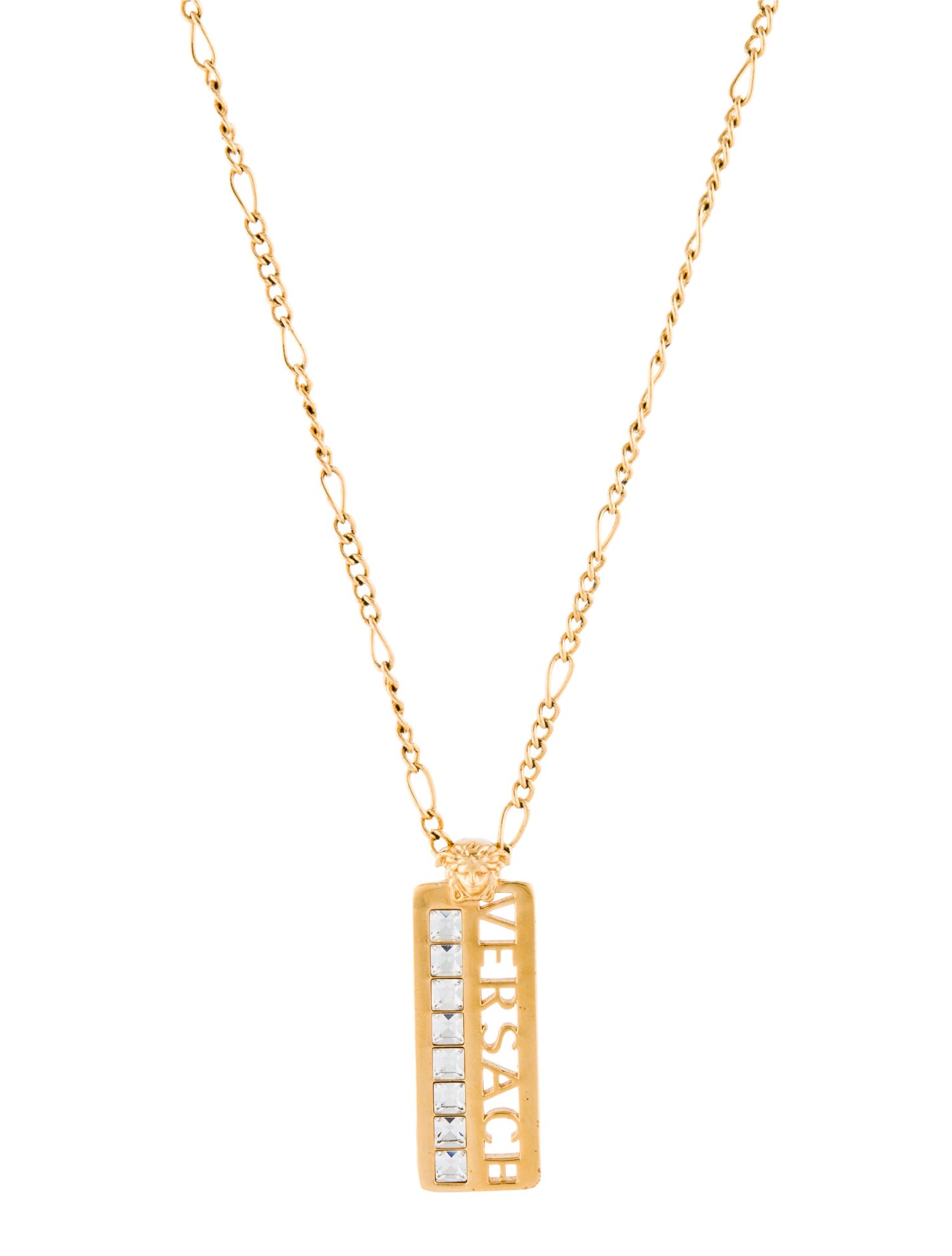 Versace Crystal Medusa Pendant Necklace