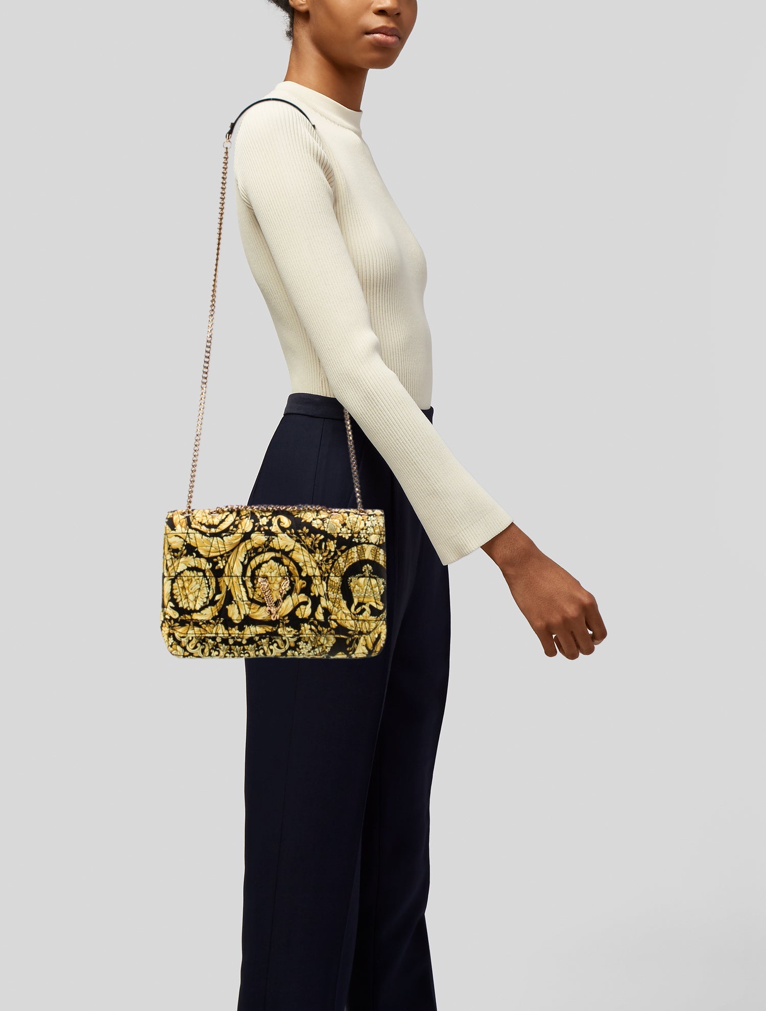 Versace Canvas Shoulder Bag