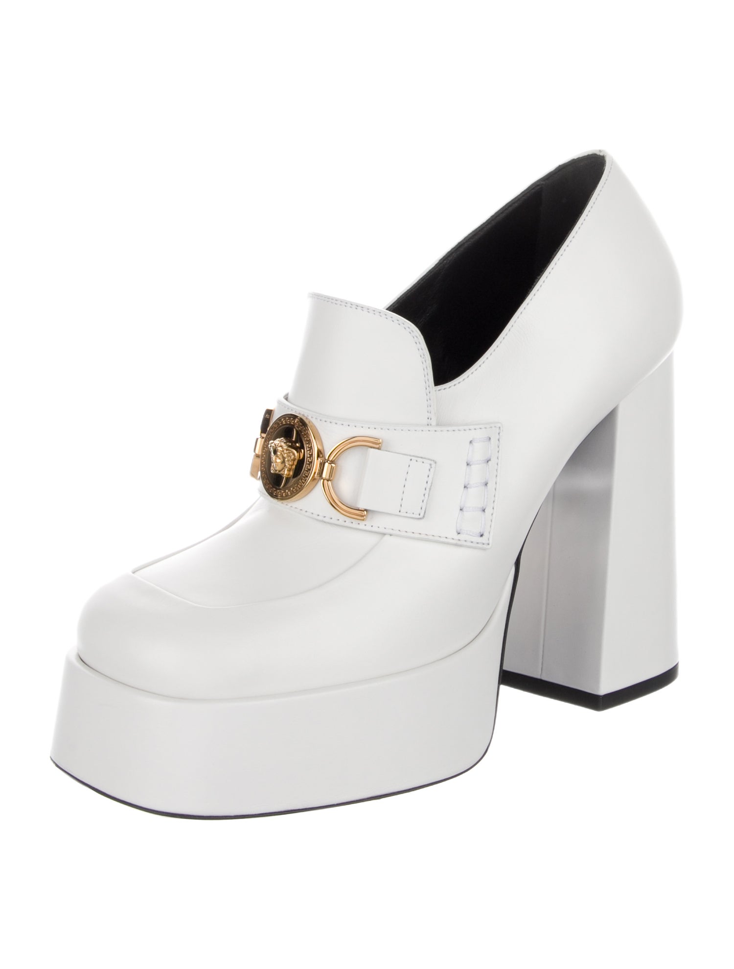 Versace Medusa Insignia Leather Pumps