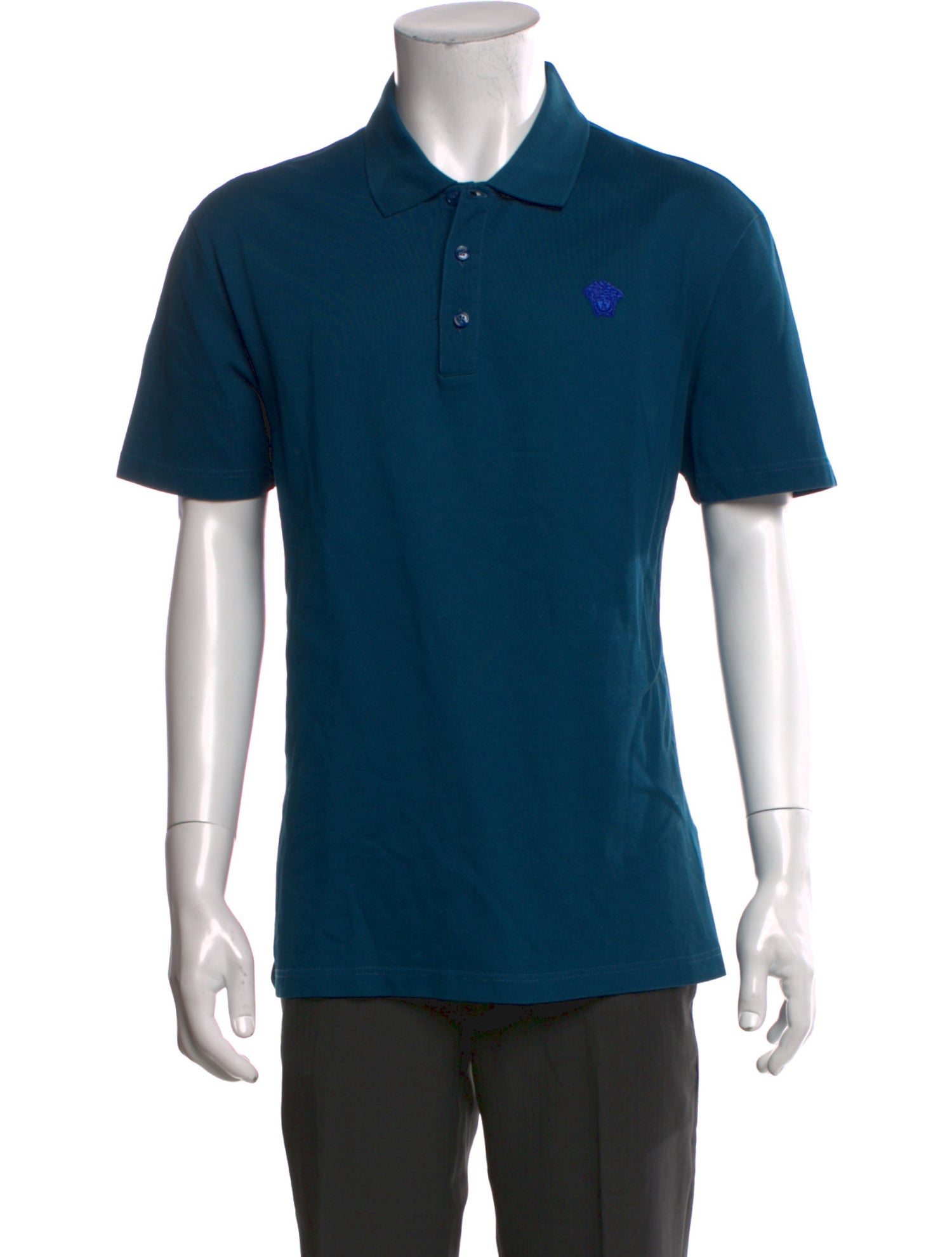 Versace Medusa Insignia Collar Polo Shirt