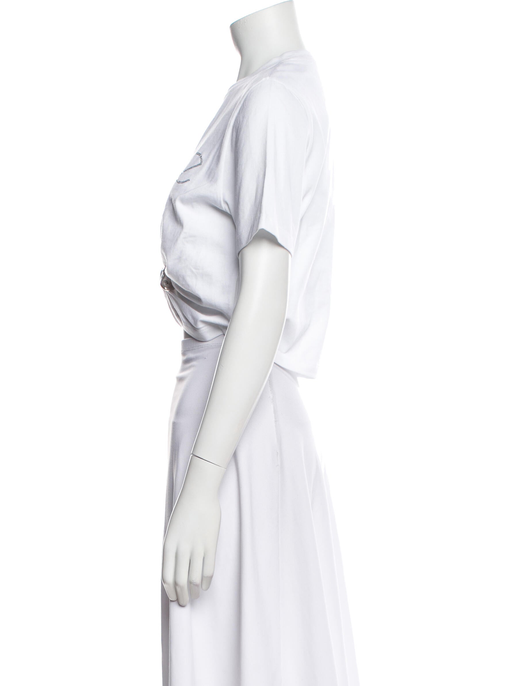 Versace Crew Neck Short Sleeve Crop Top