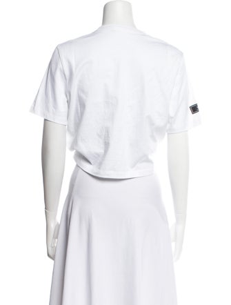 Versace Crew Neck Short Sleeve Crop Top