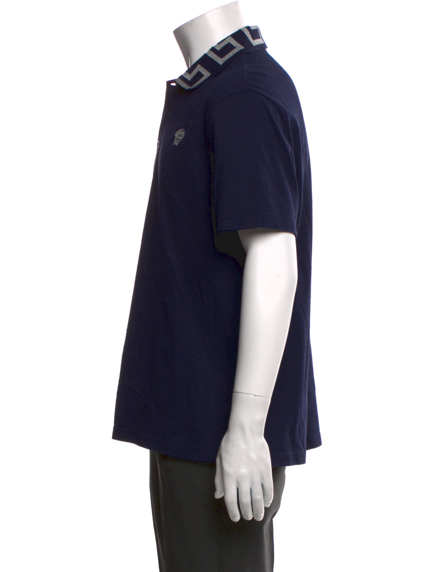 Versace Printed Collar Polo Shirt