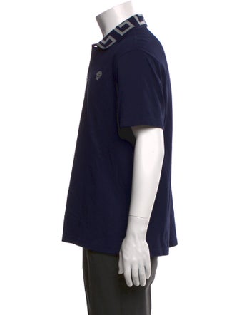 Versace Printed Collar Polo Shirt