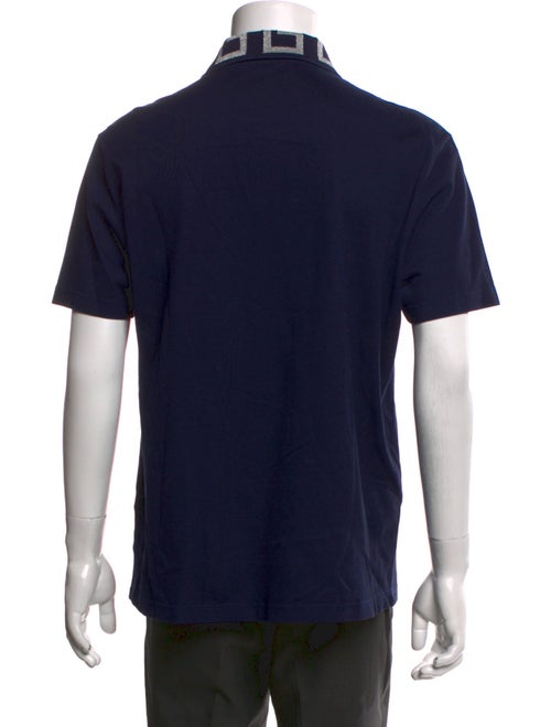 Versace Printed Collar Polo Shirt