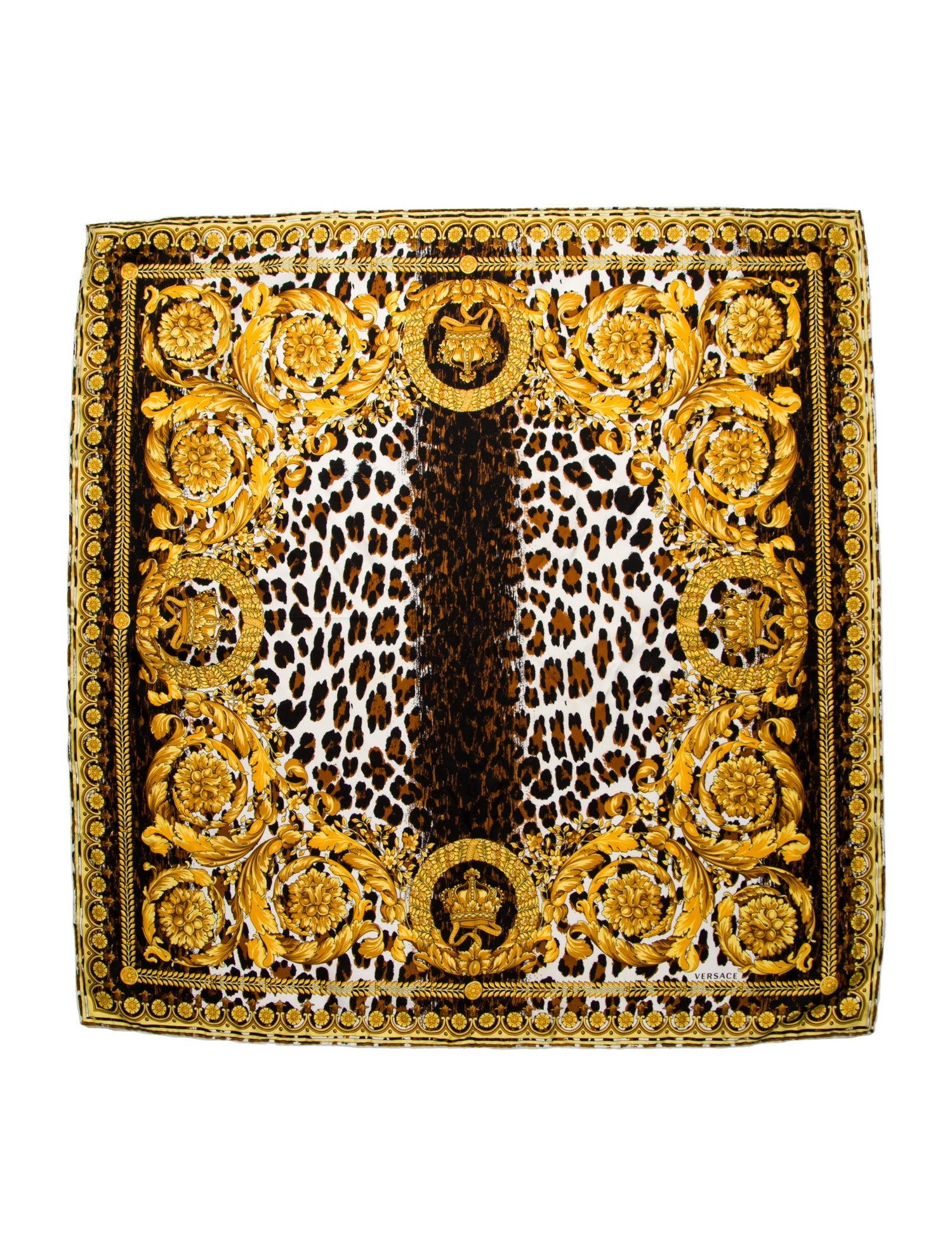 Versace Miami Leopard Silk Scarf