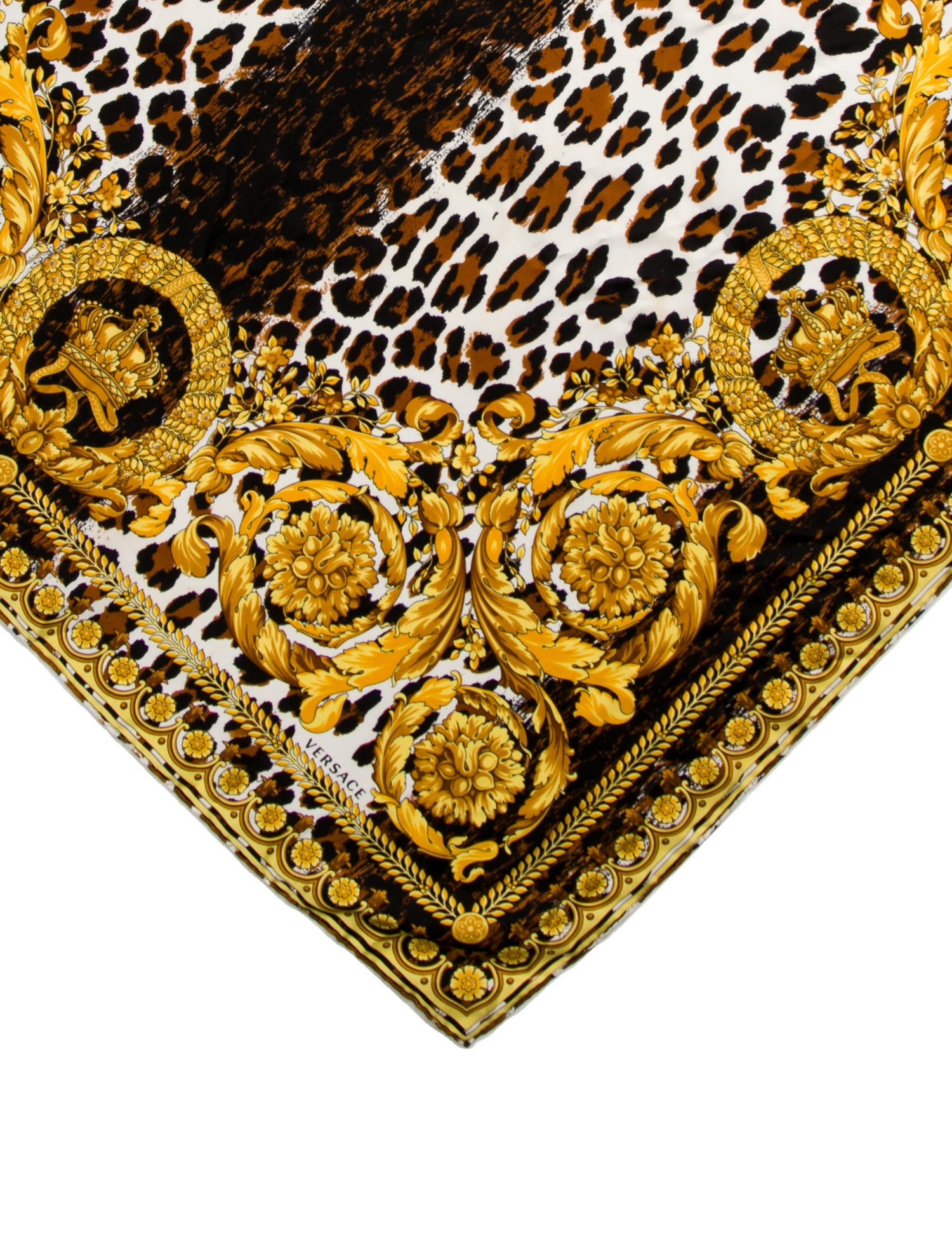 Versace Miami Leopard Silk Scarf