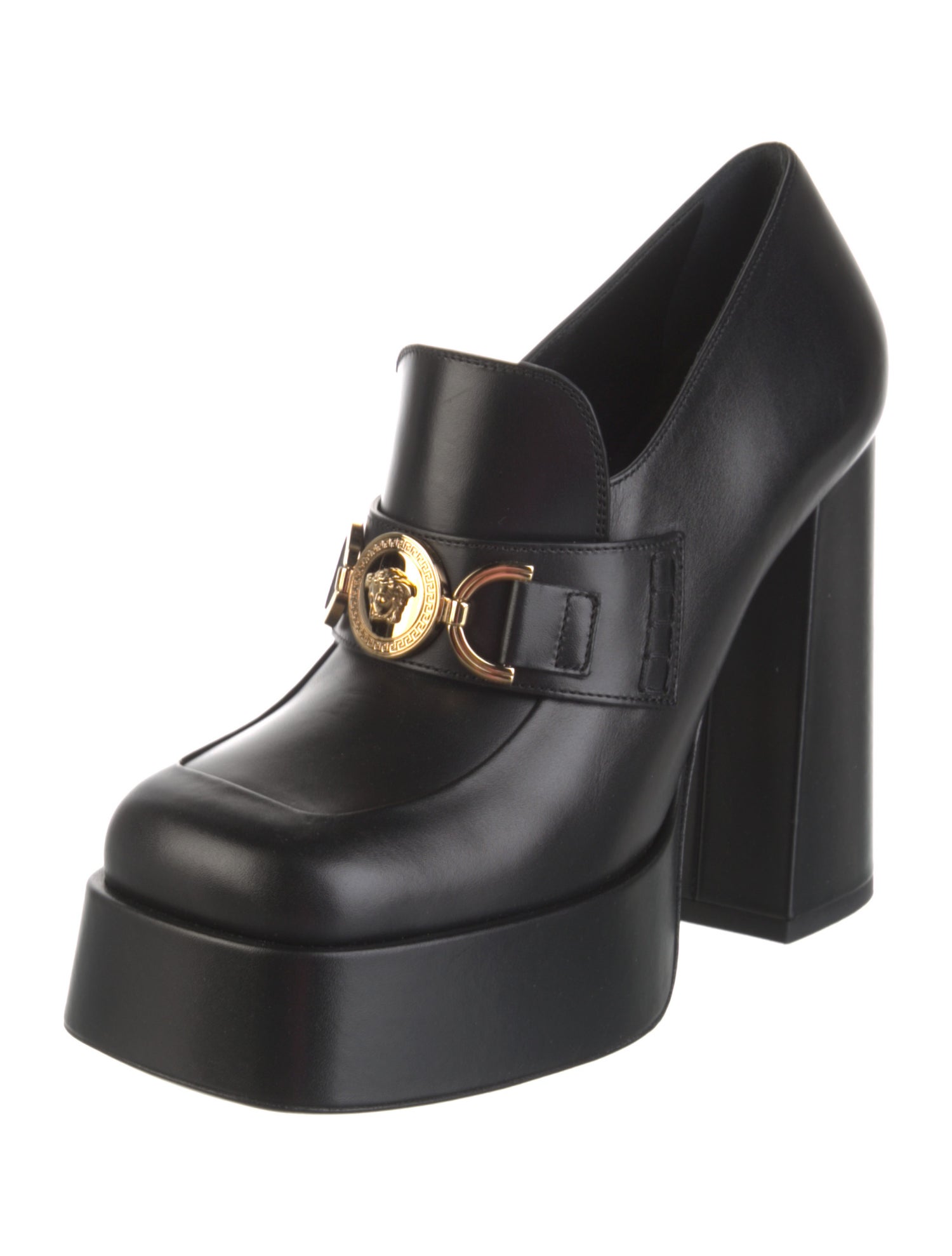Versace Medusa Insignia Leather Pumps