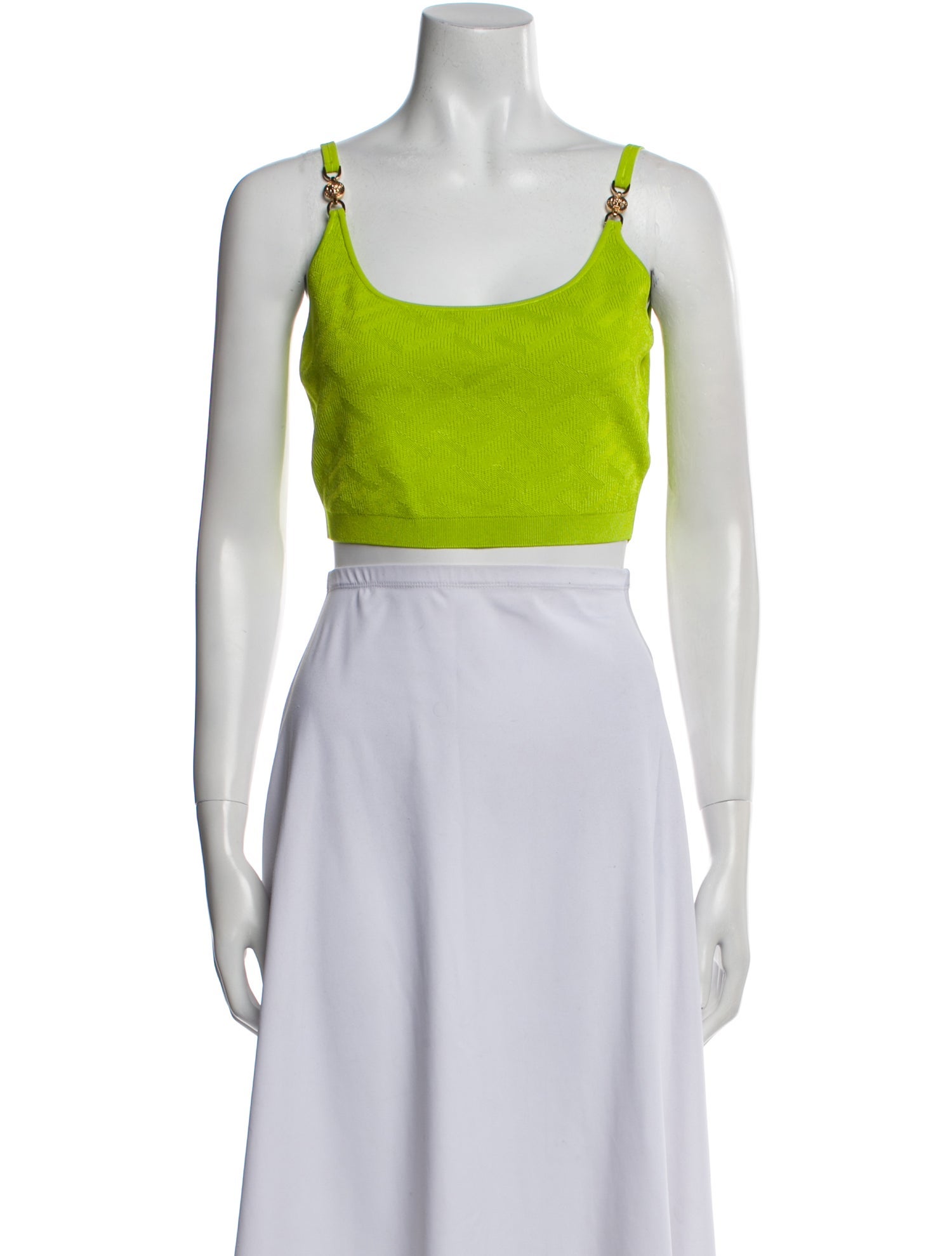Versace Scoop Neck Sleeveless Crop Top