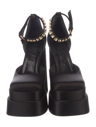Versace Medusa Insignia Satin D'Orsay Pumps
