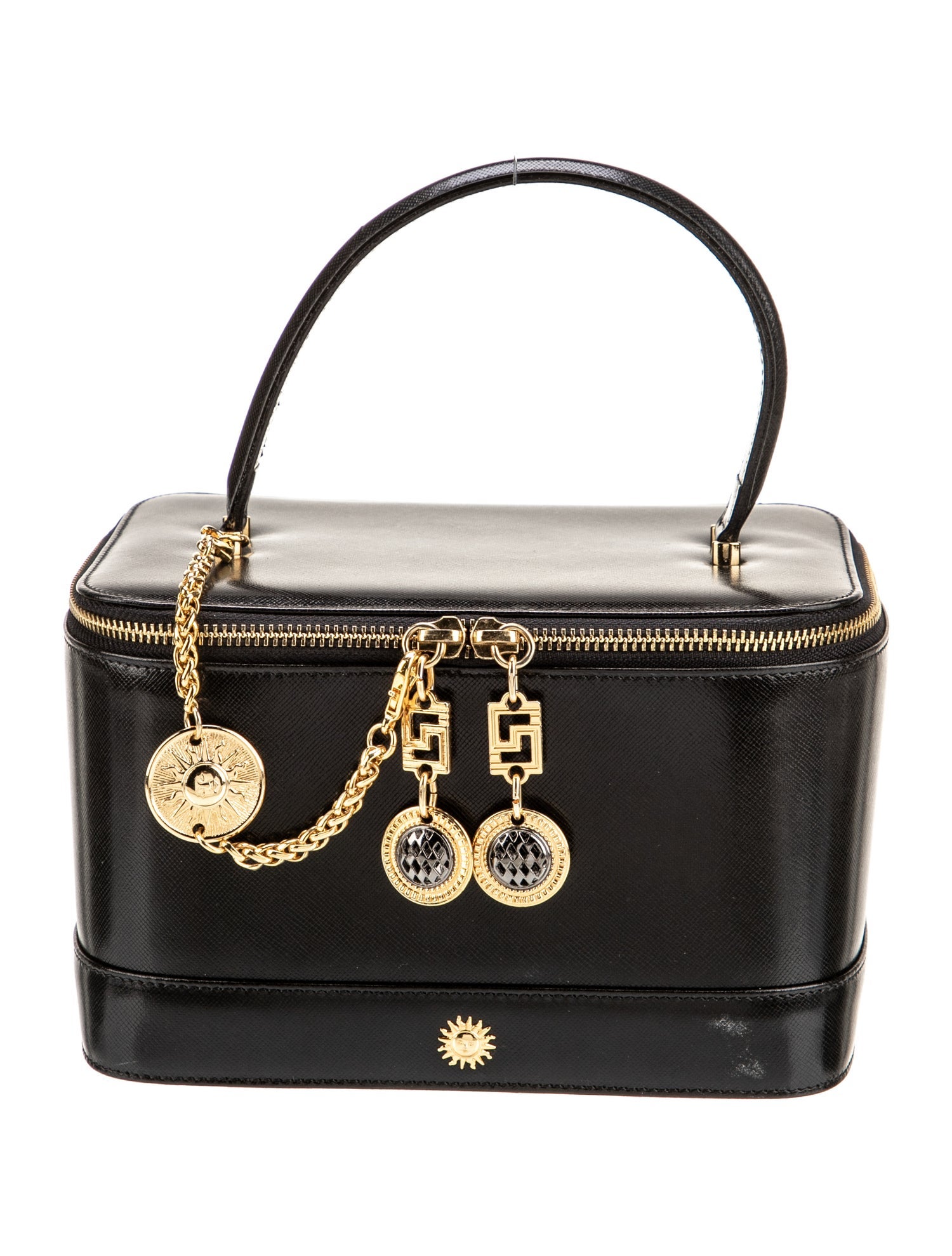 Versace Patent Leather Top Handle Bag