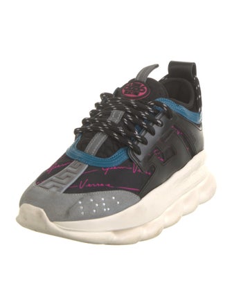 Versace Leather Colorblock Pattern Sneakers