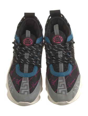 Versace Leather Colorblock Pattern Sneakers