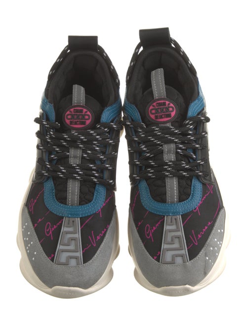 Versace Leather Colorblock Pattern Sneakers