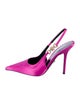 Versace Medusa Insignia Satin Slingback Pumps