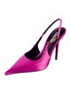 Versace Medusa Insignia Satin Slingback Pumps