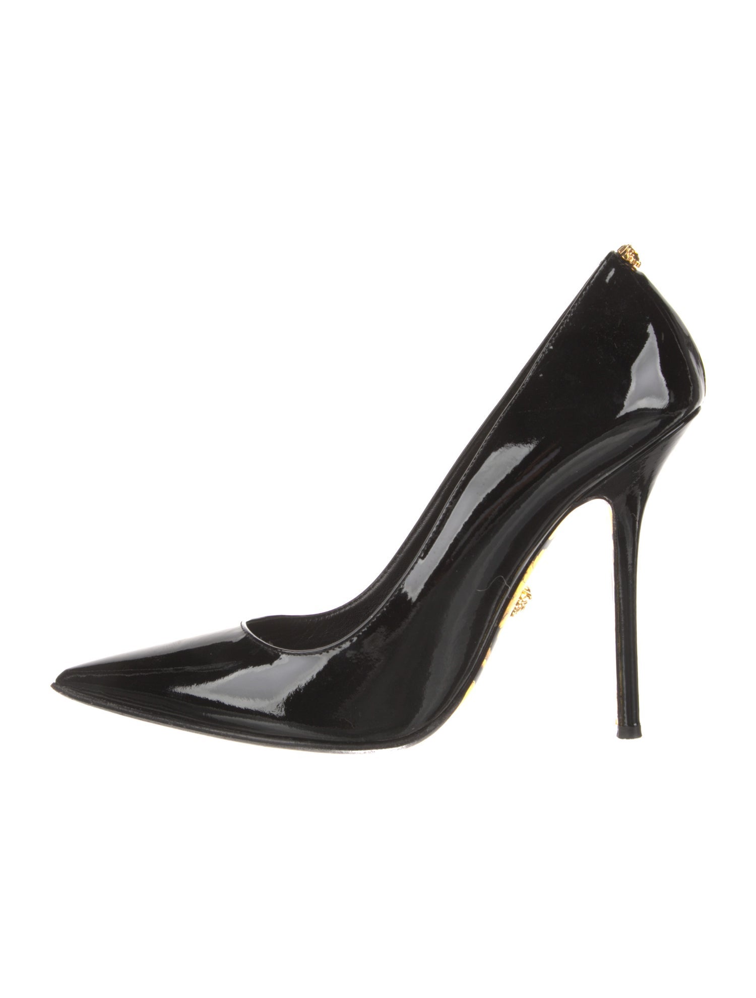 Versace Medusa Insignia Patent Leather Pumps