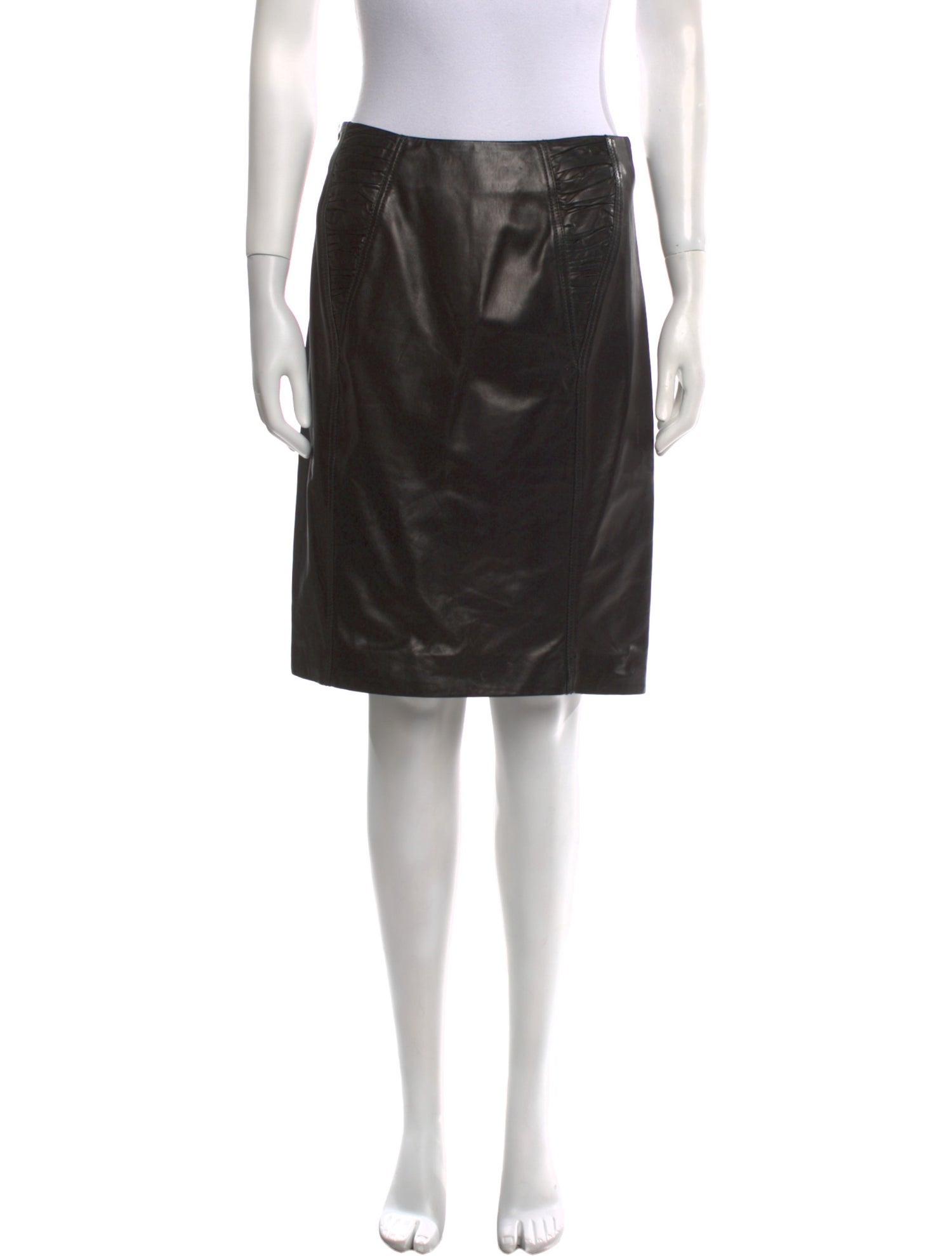 Versace Leather Knee-Length Skirt