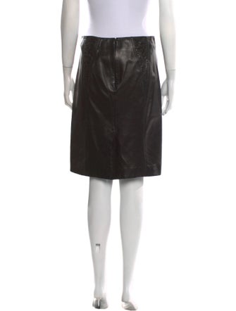 Versace Leather Knee-Length Skirt